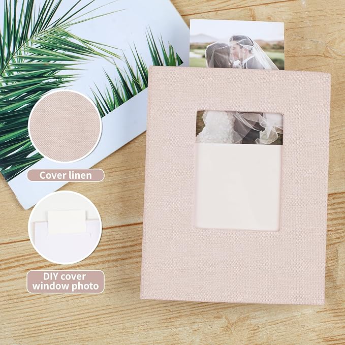 vivinin 2 Pack Photo Album 4x6, Linen Cover Photo Book, Small Photo Album Book for 36 Pockets Hold 72 Pictures, Picture Book for Photos Family Anniversaries Baby Vacations (Off-White)