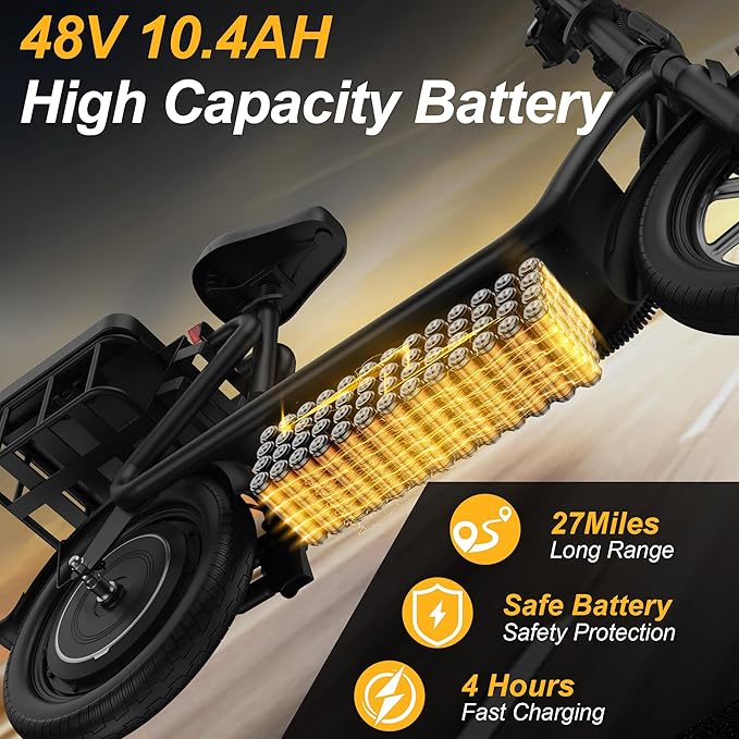 Electric Scooter for Adults, Folding E Scooter with 350W/500W Motor 16-24 Mph Top Speed, Max 15-60 Miles Long Range, 6.5''/8.5''/10''/14'' Solid Tires Commuting Scooters, Dual Brakes, APP
