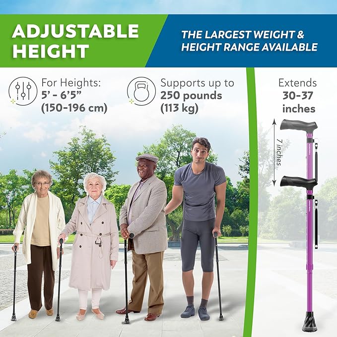 HONEYBULL Walking Cane for Men & Women – Foldable, Adjustable, Lightweight Cane with Air Cushion Tip for Stability & Ergonomic Grip, Heavy Duty Walking Sticks for Seniors