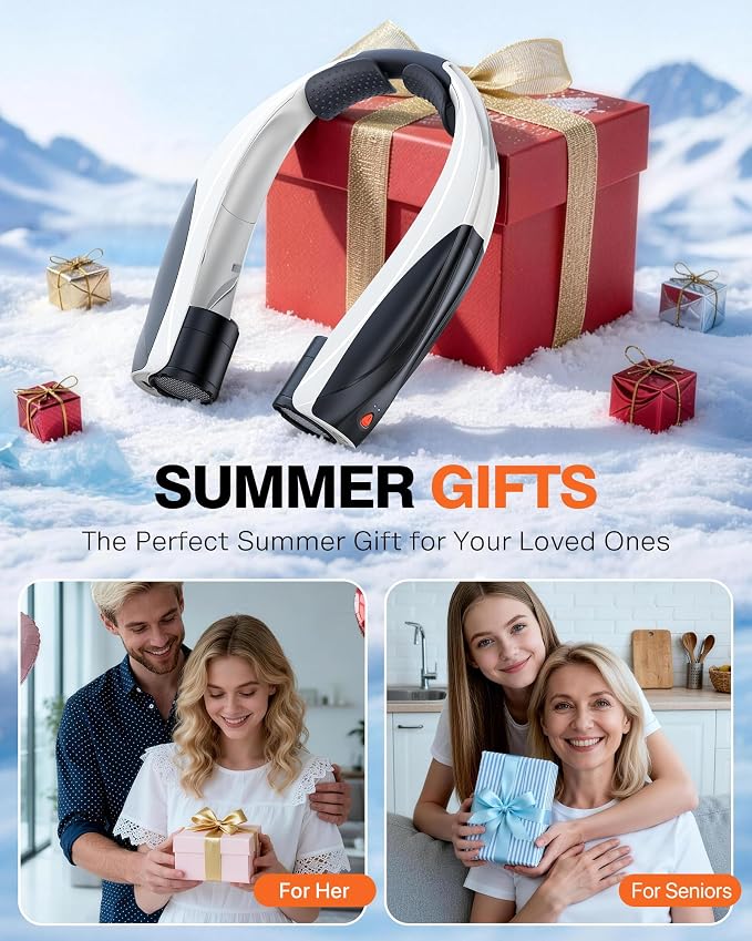 Portable Neck Fan, 6000mAh Personal Fan, 360° Cooling Rechargeable Wearable Fan, 6 Speeds Adjustable Hands-Free Fans for Travel, Outdoor, Office, Ideal Summer Gifts