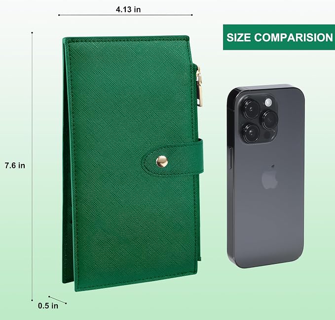 Travelambo RFID Wallet Women Large Size Bifold Multi Card Wallet Case with Zipper Pocke Credit Card Holder for Women