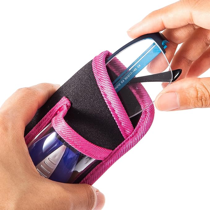 TRIUMPH VISION Reading Glasses Pouch Eyeglass Sleeve Soft Case Slim 3 Pack | Alternative to Bulky Case Lightweight，Neoprene Lined Padded Protect Optical lens Slip in, Cute Pattern Portable for Daily Use