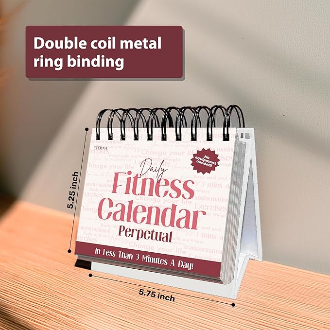 Daily Fitness Calendar | Perpetual Bodyweight Workout Calendar with New Exercises and Movement Routines for Every Day of The Year, Stay Healthy, Build Strength & Get Moving with This Workout Planner