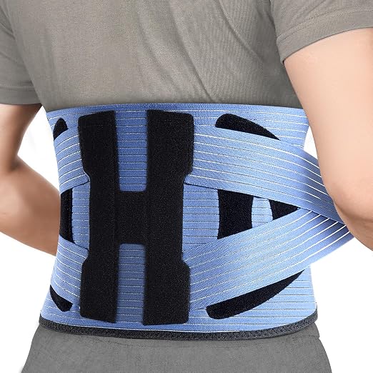 NEENCA Back Support Brace, Adjustable Lumbar Support for Pain Relief of Back/Lumbar/Waist, Waist Wrap with Spring Stabilizers for Injury, Herniated Disc,Sciatica, Scoliosis and more
