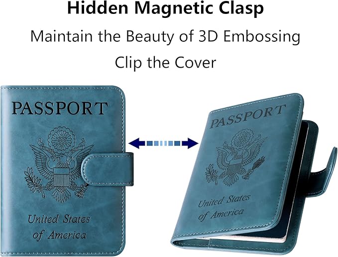 LOHASLIFE Airtag Passport Holder for Travel Essentials, Passport Cover | Wallet, Leather Rfid Blocking Card Case, Travel Accessories, Vacation Luggage Must Haves, for Men Women