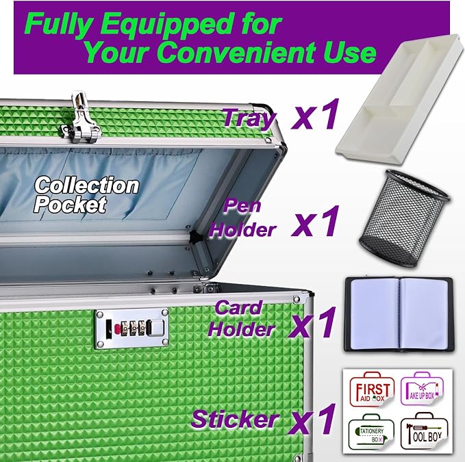 Medicine Lock Box with Code, Secure Multipurpose Locking Box | Portable Combination Storage Lockbox, Childproof Medication Organizer Case, Portable First AidBox with Removable Utility Tray