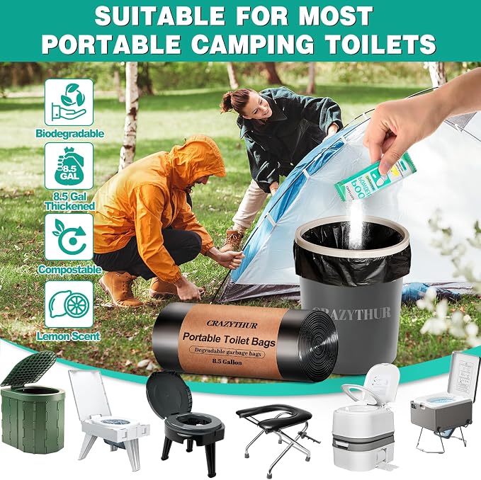 Poo Powder for Portable Toilet Gel Powder, Camping Toilet Gel | Pee Powder, Eco Toilet Gel for 650ml Urine/10g, Toilet Gel Powder for Outdoor Camping and Hiking