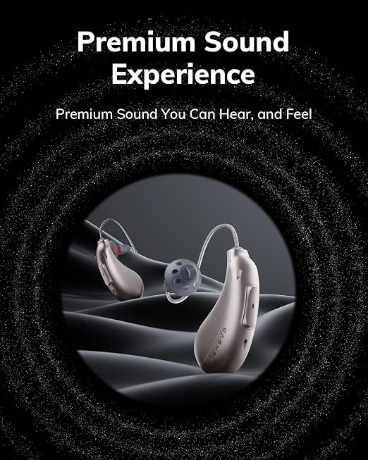 ELEHEAR Beyond Pro Rechargeable OTC Hearing Aids for Seniors, Soft Gold | VocClear 2.0 Technology, 30% Clearer Speech, Music Mode, Enhanced App Control, Advanced AI Noise Reduction, Bluetooth