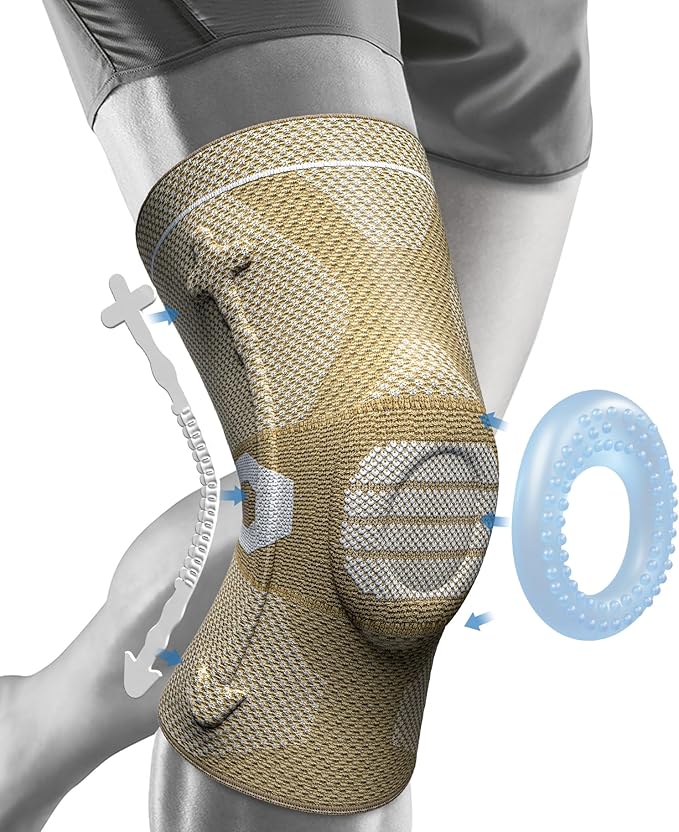 NEENCA Professional Knee Brace for Pain Relief, Medical Knee Compression Sleeve, Knee Support with Horizontal Knit Tech for Meniscus Tear, ACL, Arthritis, Joint Pain, Runner, Workout