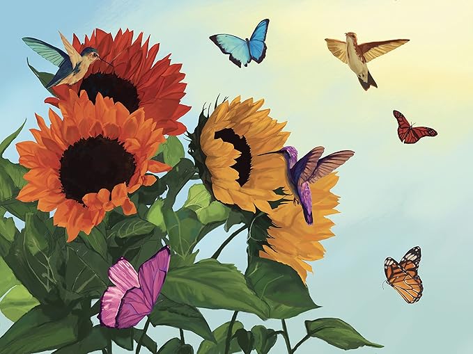 Large Piece Jigsaw Puzzle – Easy & Colorful, Dementia & Memory Activities for Seniors, Elderly Gifts, 48 Pieces, Summer Bloom