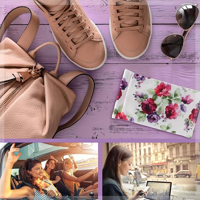 Soft Sunglasses case | Large Glasses Case Holder - Eyeglass Pouch Squeeze Top | Glasses pouch Lightweight Extra Layers