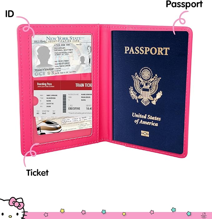 Hello Kitty Passport Cover for Travel Official License, Sanrio Gifts | Cute Passport Holder, Hello Kitty Travel Accessories, Passport Case