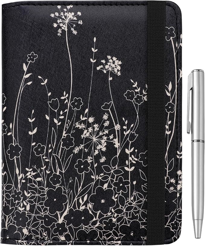 WALNEW Passport Holder for Travel, RFID Passport Wallet, Travel Essentials | PU Leather Passport Cover Case with Pen Holder, Travel Must Haves Accessories, Passport Book Holder for Women Men