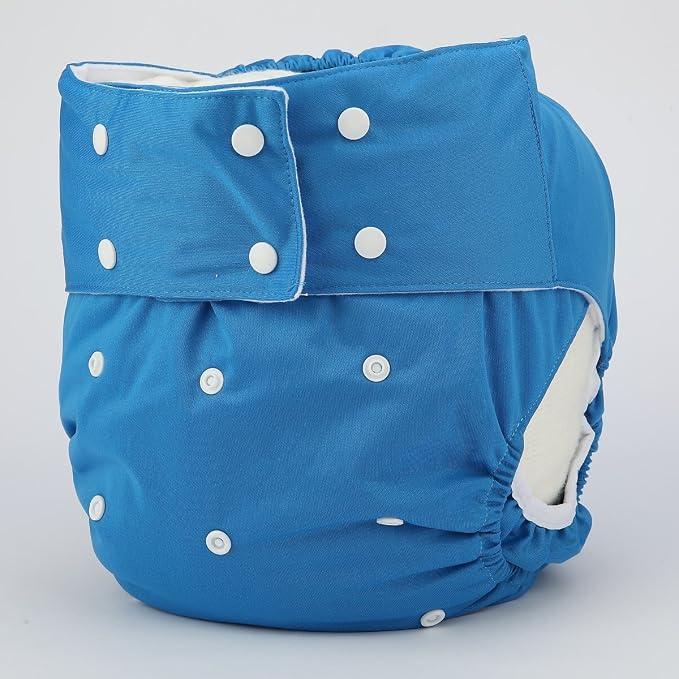Teen Adult Cloth Diaper Nappy Reusable Washable for Disability Incontinence Men Boys (Blue)