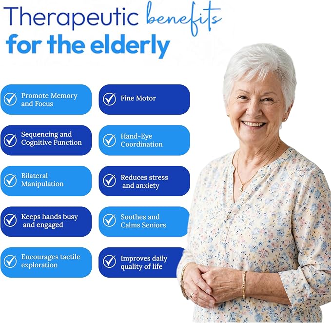 Fidget Blanket for Adults with Dementia w/Ten Dementia Gadgets & Activities, Best Gifts for Dementia Patients, 20 X 12 in, Blue Busy Blanket for Dementia Patients, Dementia Activities for Seniors