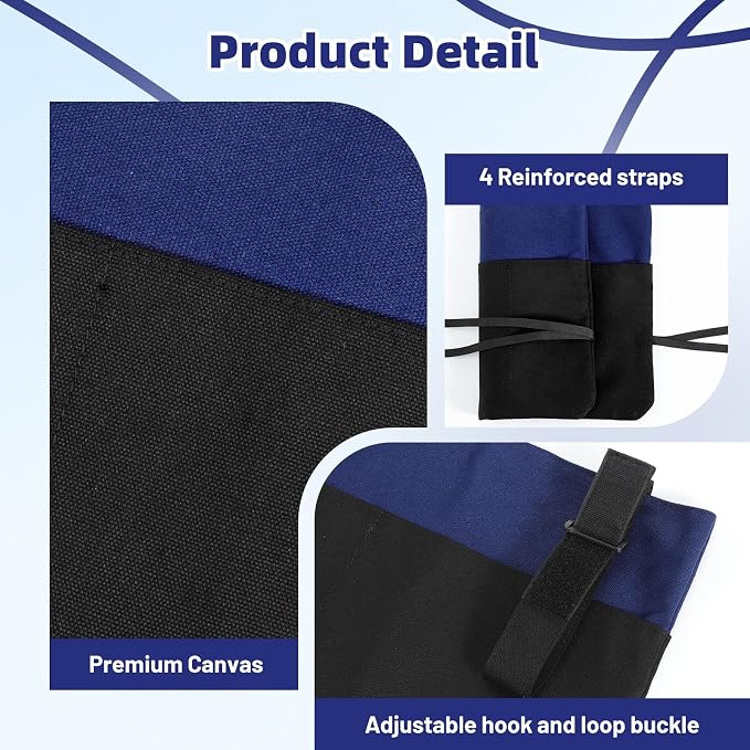 Rhino Valley Walker Bags for Walker Accessories for Seniors,Blue & Black | Walker Basket for Folding with Cup Holder, 7 Pockets with Adjustable Strap Rope,Foldable Walker Accessories for Seniors