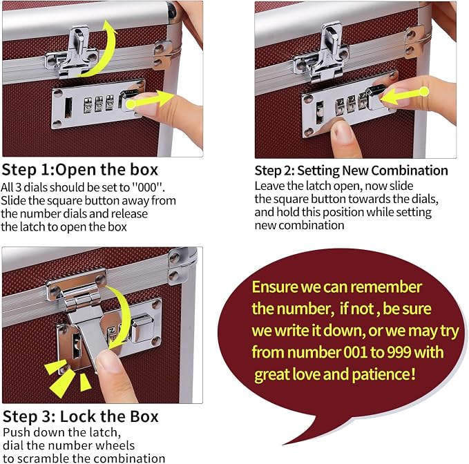 Combination Locking Medicine Box with Portable Storage Case，12.2''x 7.2''x 7.6'', Childproof Medication Lock Organizer, Lockbox for Secure Cash, Jewelry, ID Documents (Brown/Medium)