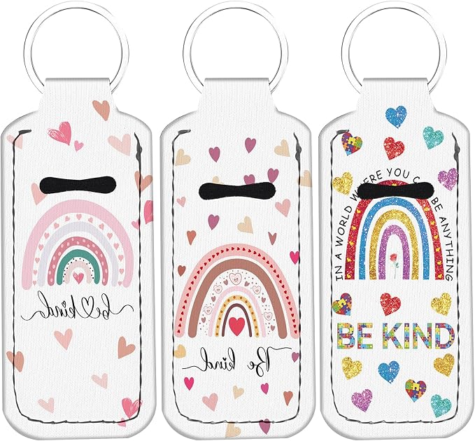 Cute Chapstick Holder Keychain,Lipstick Neoprene Clip-on Lip Balm Holder for Woman