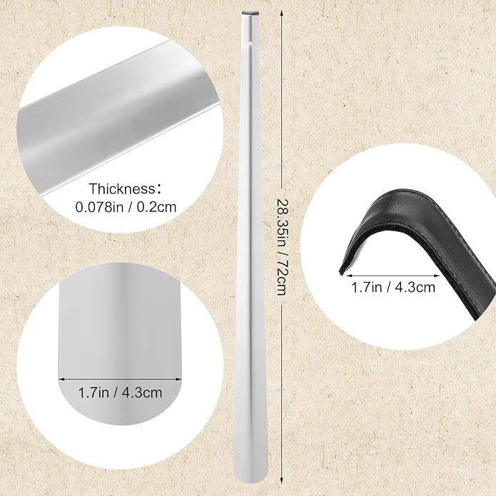 Redriver Extra Long Shoe Horn for Seniors, Metal Shoehorn Long-handle Shoe Spoon Stick Helpers Boot Horn for Men Women