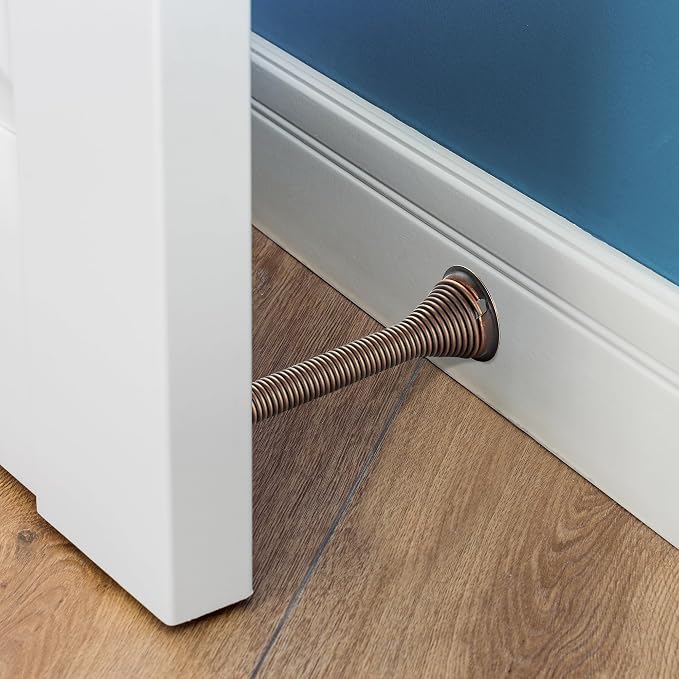 Ravinte Door Stoppers, 30 Pack Spring Door Stops with Rubber Bumper, Oil Rubbed Bronze Door Stoppers for Bottom of Door