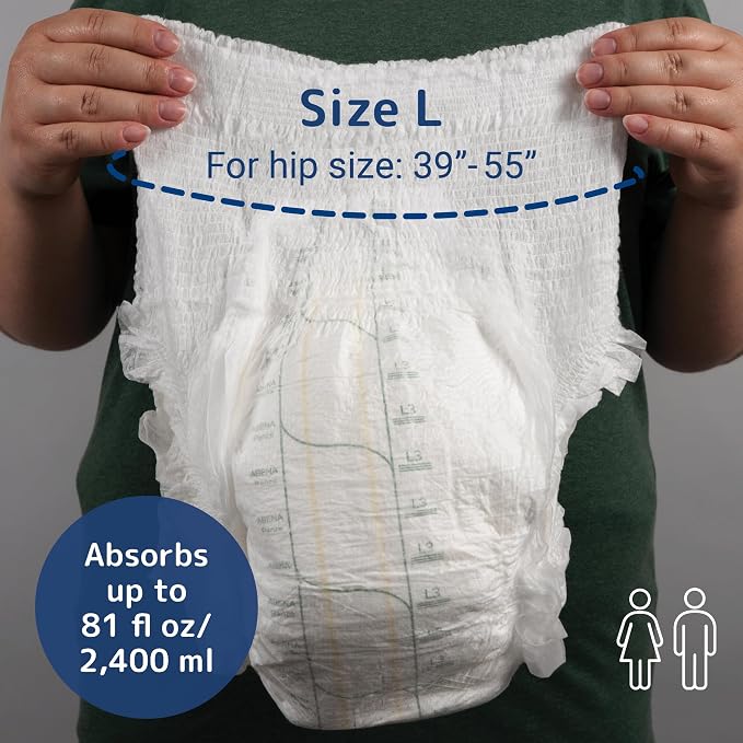 Abena Premium Incontinence Protective Underwear, Abena Pants, Pull-ups, Heavy Absorbency, Level 3, Large, 180 Count