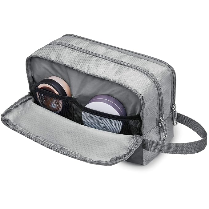 WANDF Travel Toiletry Bag for Men, Small Dopp Kit for Toiletries | Water-Resistant Fabric, Travel Bag for Toiletries, Compact Storage, Shaving Accessories, Weekend Trips