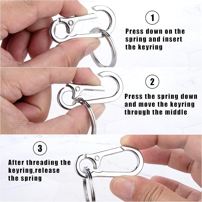 Wikavanli Metal Keychains Keyring Key Chain Ring Clip Holder Organizer for Home Car Keys Key Finder Women Men