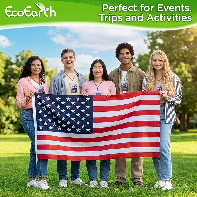 Passport, ID Card, Name Badge Holders - 4x6, 10 PK, Vertical Zipperless | EcoEarth clear plastic identification card holders with soft edge, quick loading, pre-punched holes for all lanyard clips