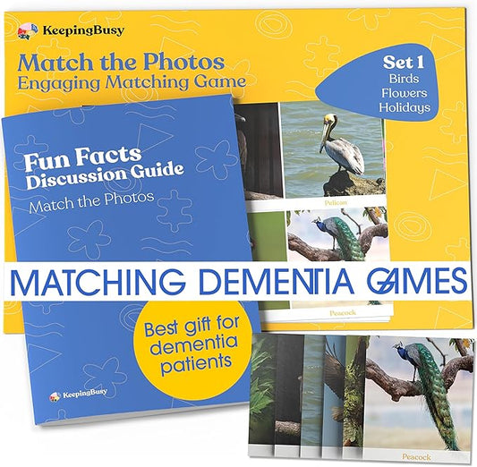 Keeping Busy Match The Photos with Fun Facts Set 1 Dementia Activities for Seniors Alzheimers Products for Elderly Memory Games for Seniors Activity Kits for Dementia Patients Memory Games for Adults