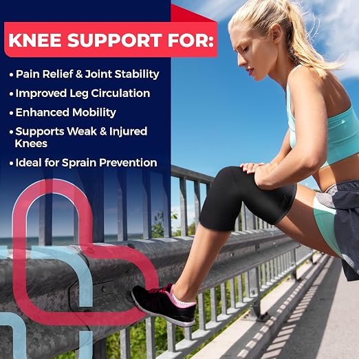 Dr. Arthritis Doctor-Developed Thick Knee Brace Support, Secure Compression Sleeve for Joint Stability (Black, S)