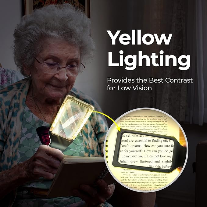 MAGNIPROS Patented 3X Large Magnifying Glass with Light | 3 Color Light Modes | Anti-Glare Lens & Stepless Dimmable LEDs | Perfect for Reading Fine Print & Inspection - Ideal for Seniors & Low Vision