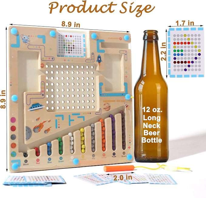 Alzheimers Products for Elderly, Memory Care Activities for Seniors, Magnetic Color & Number Matching Dementia Puzzles for Parkinson Patient, Fidget Sorting Sensory Cognitive Gift Maze Board