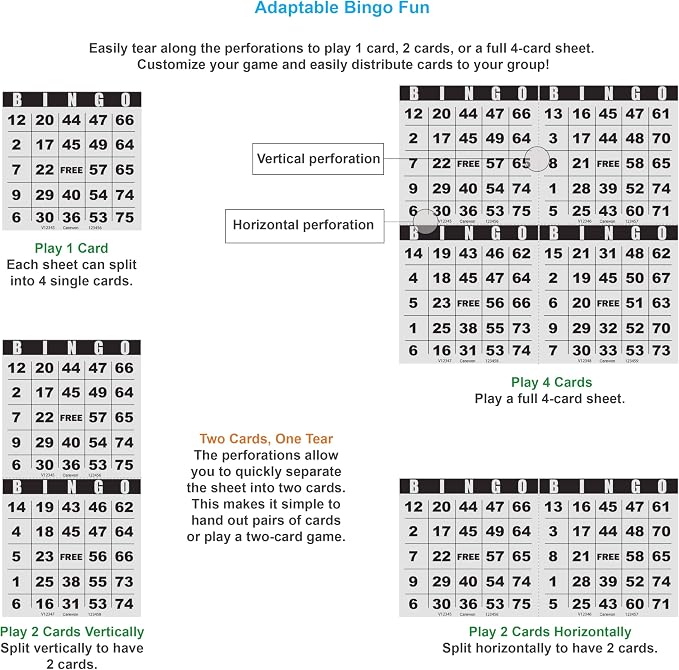 200 Bingo Cards, Large 4.5 x 4.5 Inch, Paper Bingo Sheets | Classic Newsprint, Disposable with Daubers or Reusable with Chips — Proudly Made in USA