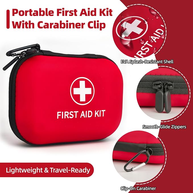 Prelady New Upgraded 181 Pieces Mini First Aid Kit Water Resistant Small Travel First Aid Kit Portable Emergency First Aid Kits for Home Car Camping Boat Hiking Outdoor Daily Use