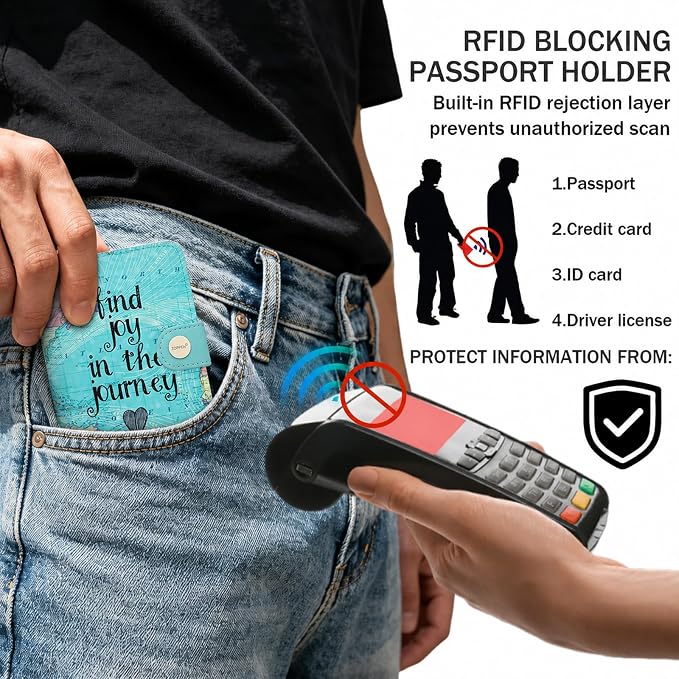 Passport Holder Women, Passport Cover Travel Wallet Rfid Blocking Passport Wallet Cover Case Travel Essentials Document Organizer, Map