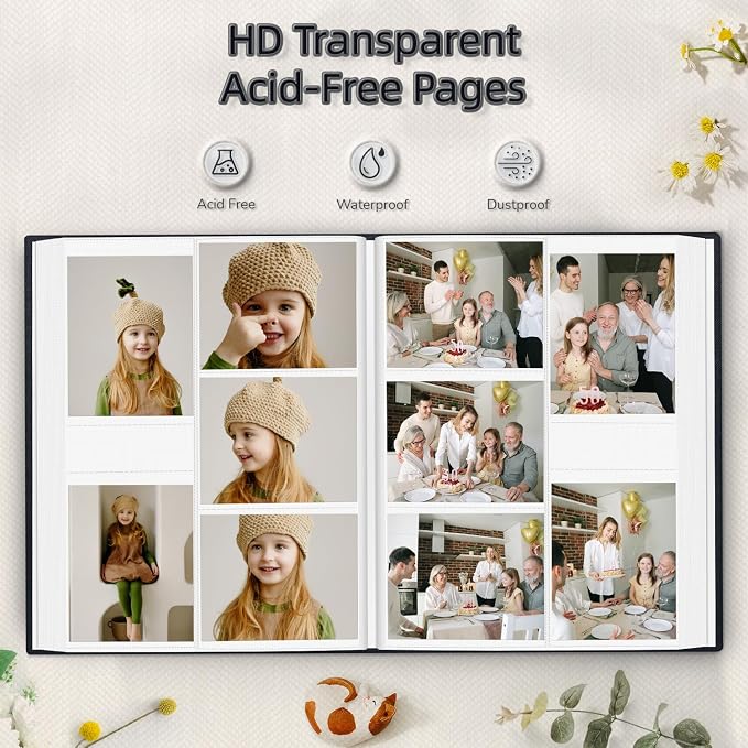 popotop Photo Album 4x6-600 Photos Photo Books with 600 Horizontal and Vertical Pockets,Linen Cover Albums for Family Wedding Anniversary Baby Vacation Pictures