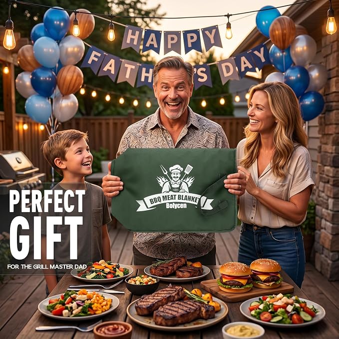 Upgraded BBQ Blanket for Resting Meat -Smoker Accessories Insulated Meat Resting Bag with Wide Mouth for Brisket/Steak/Pork Shoulder/Turkey - BBQ Accessories Grilling Gifts for Men (Green, 21inch)