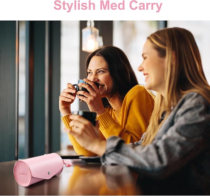 Fullicon PU Case Weekly Pill Box Organiser 2 Times A Day, Travel 7 Day Pill Boxes, Portable Tablet Organiser for Medicine, Medication, Vitamin, Fish Oil Supplements (Pink/Rainbow)