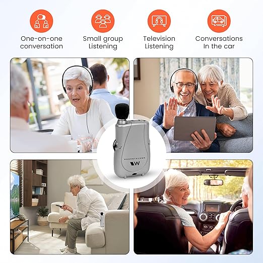 Williams Sound Pocketalker Ultra Hearing Amplifier | Easy-to-Use Hearing Amplifier for Seniors | Year Supply of Batteries | Amplified Sound Assistive Listening Device with Headphones for Elderly | Hearing Assist Earbuds