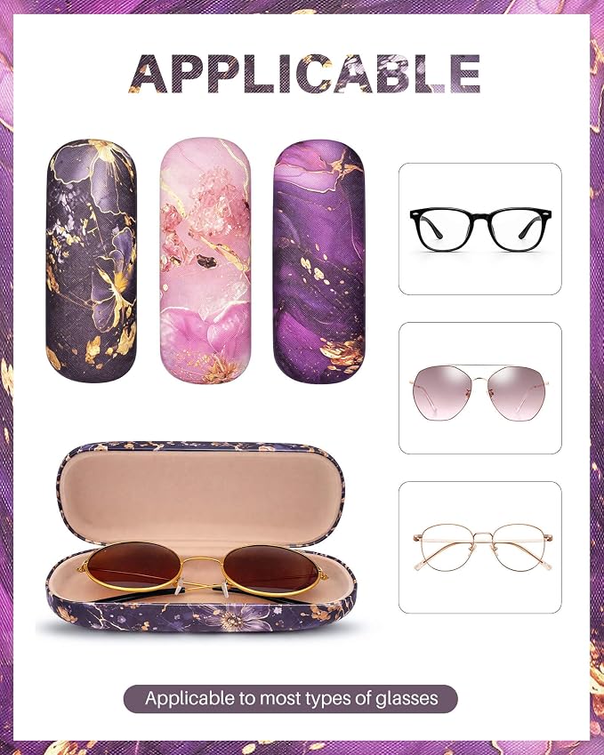 3pack eyeglass case hard shell，glasses case hard shell，eye glass cases womens hard shell，reading glasses case