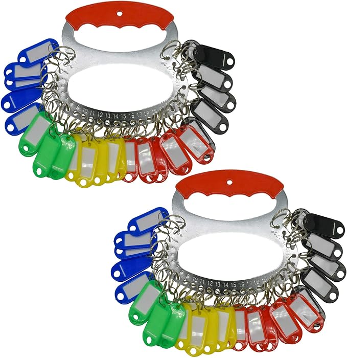 Maydahui 2 PCS Key Organizer Manager Portable Keychain with 28 Separable Key Rings and 30 Assorted Color Key Tags