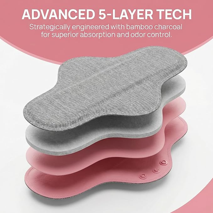 Incontinence Pads Reusable Washable Waterproof Leak-Proof Soft Dry Comfortable Bed Pads with Graphene Aseptic Protection for Elderly Home Care Daily Use (Multicolor-14PCS)