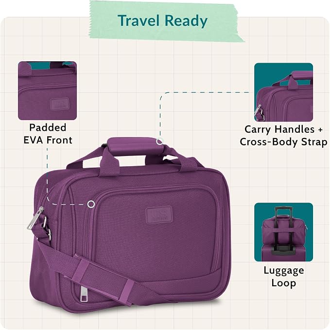 U.S. Traveler Rio 14" Travel Tote Bag, Lightweight 1200D Carry-On Bag for Women & Men