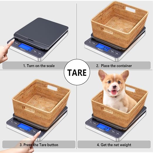 THINKSCALE 86lb Package Shipping Scale, 0.1oz Digital Postal Scale Flip-Up | Hold/Tare Function, LCD Display, Battery & AC Adapter Included, Desktop Scale for Mailing, Packages and Small Business