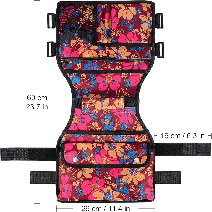 supregear Side Walker Bag, Walker Accessories Bag w/Cup Holder, Folding Walker Basket Waterproof Walker Organizer Caddy Pouch for Most Walker with Side Bar for Seniors, Elderly, Double Sided