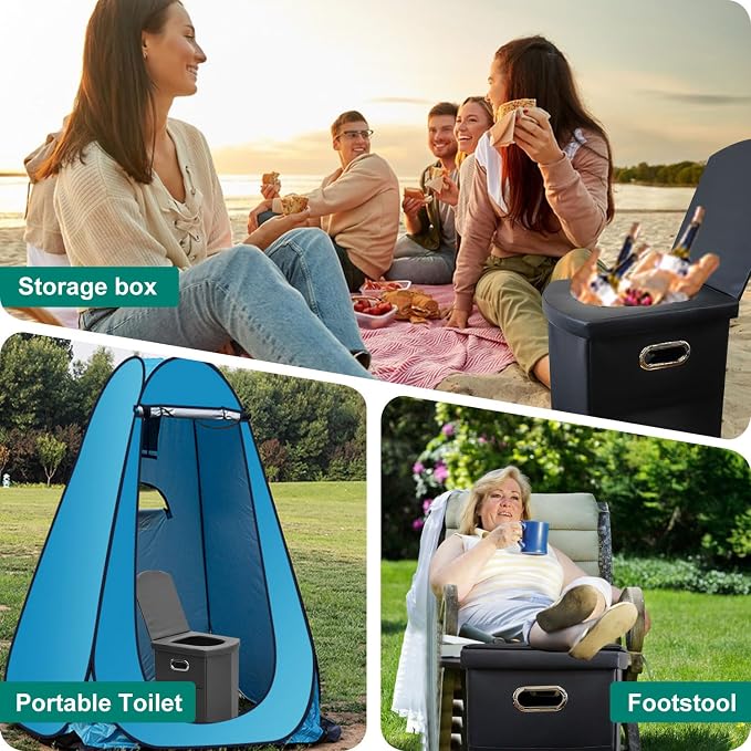 Ann Katy Upgrade XXL Portable Toilet for Adults, Extra Large Floding Toilet | Lightweight&Compact Potty with Lid for Adults and Kids,Portable Camping Toilets for Hiking,Beach,Boat,RV and Truck