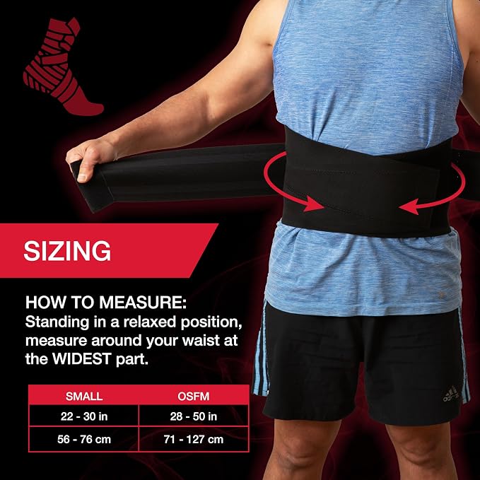 MUELLER Sports Medicine Adjustable Back Brace, Ideal for Upper and Lower Back Pain, Relief & Support for Men and Women, Strains, Sciatica, Scoliosis, Black