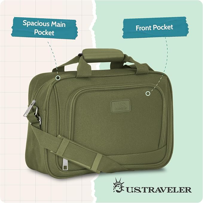 U.S. Traveler Rio 14" Travel Tote Bag, Lightweight 1200D Carry-On Bag for Women & Men