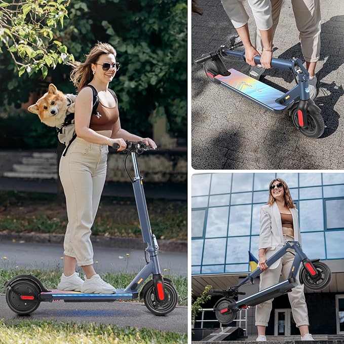 Caroma Electric Scooter with Seat Option,500/350W Motor Up to 25/20 Miles Range & 25/20 MPH Speed,9" Tires,Adjustable Electric Scooter for Adults,Foldable Commuting