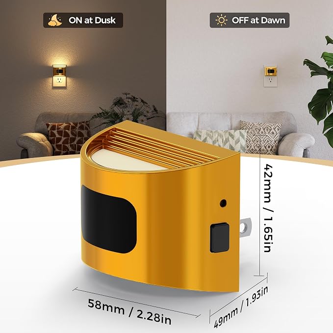 Motion Sensor Night Light, Night Lights Plug into Wall, 3000K | 3 Mode Plug-in Night Light with Motion Sensor, Dusk to Dawn, for Bedroom, Bathroom, Hallway, 4 Packs